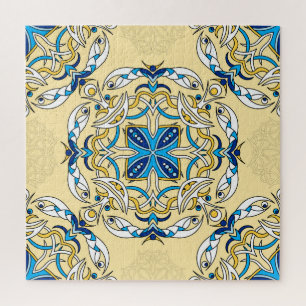 Puzzle Patchwork Arabe Floral Texture Vintage