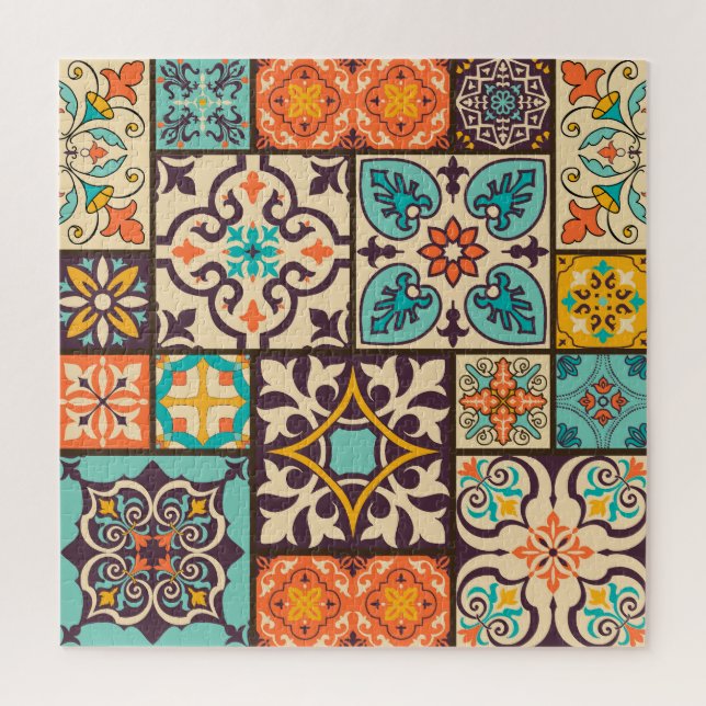 Puzzle Patchwork coloré Islam Motifs Carrelage (Vertical)