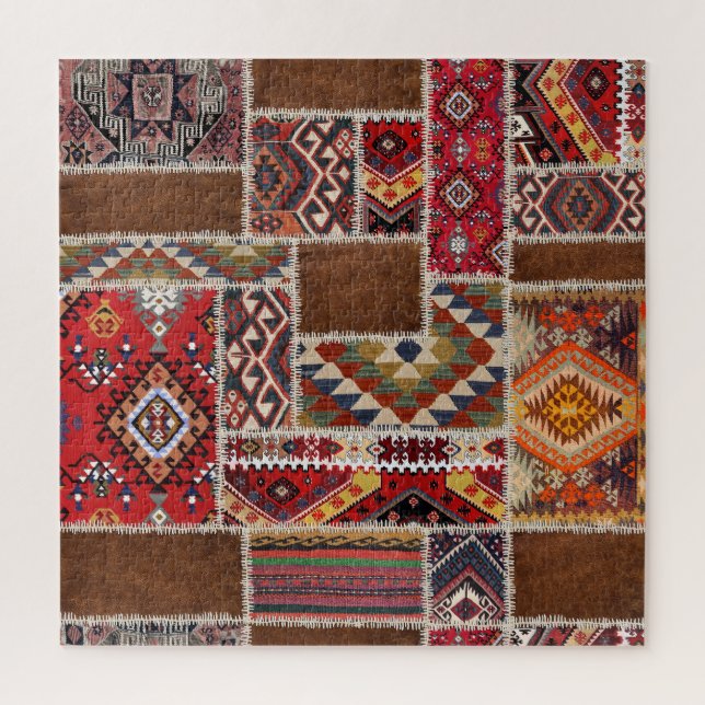 Puzzle Patchwork de tapis traditionnel : Décor de tapis d (Vertical)