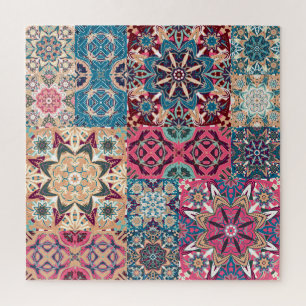 Puzzle patchwork floral : vintage à damiers motif.