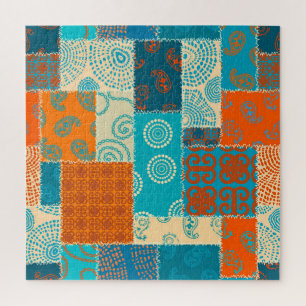 Puzzle patchwork indien, arrière - plan vintage sans soud