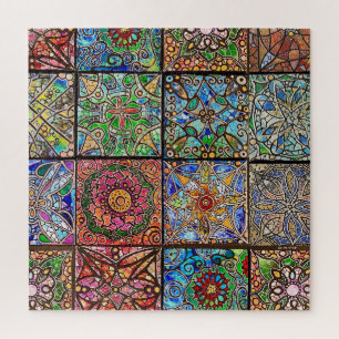 Puzzle Patchwork Mandala en verre tendu