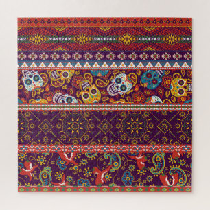 Puzzle patchwork mexicain : design vintage traditionnel.