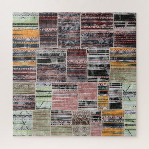 Puzzle Patchwork Quilt Collage Impression transparente.