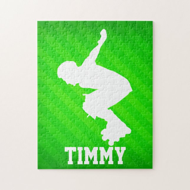 Puzzle Patinage en ligne; Grandes bandes vertes néon (Vertical)