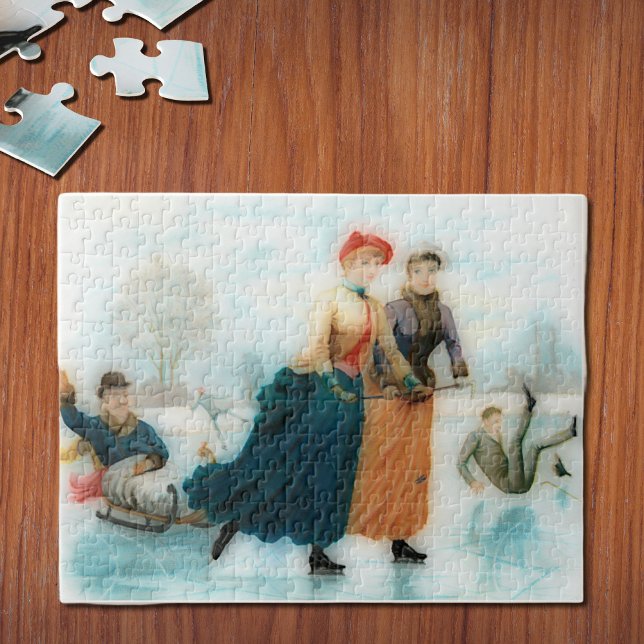 Puzzle Patinage sur glace en Norvège - drôle de graphisme (Créateur téléchargé)