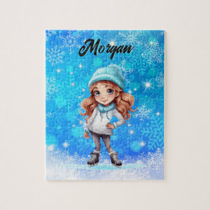 Puzzle Patins à glace d'hiver pour filles Patins à glace