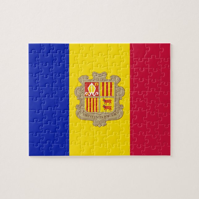 Puzzle Patriotic Andorra Flag (Horizontal)