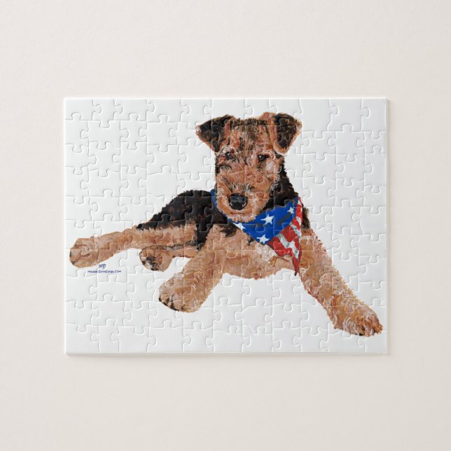 Puzzle Patriotic Terrier Puppy (Horizontal)