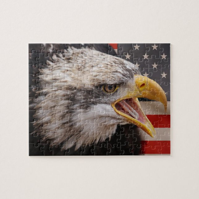 Puzzle patriotique d'image d'Eagle (Horizontal)