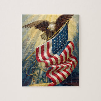 Puzzle Patriotisme Vintage, Drapeau Américain Aigle Patri