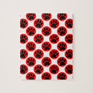 Puzzle Patrouilles De Chien Noir En Pois Rouge