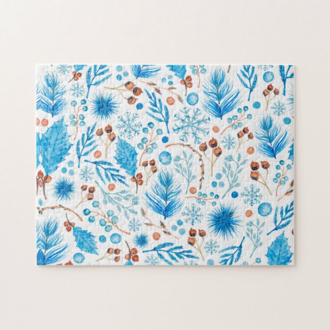 Puzzle Patterns bleus (Horizontal)