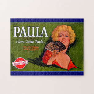 Puzzle Paula, étiquette des caisses de fruits des année
