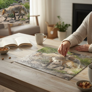 Puzzle Pause sauvage : Renard dans la lumière du matin