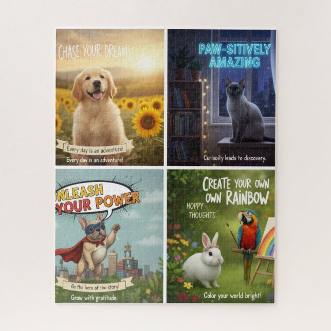 Puzzle Paws & Positivity: Your Daily Dose of Inspiration (Vertical)