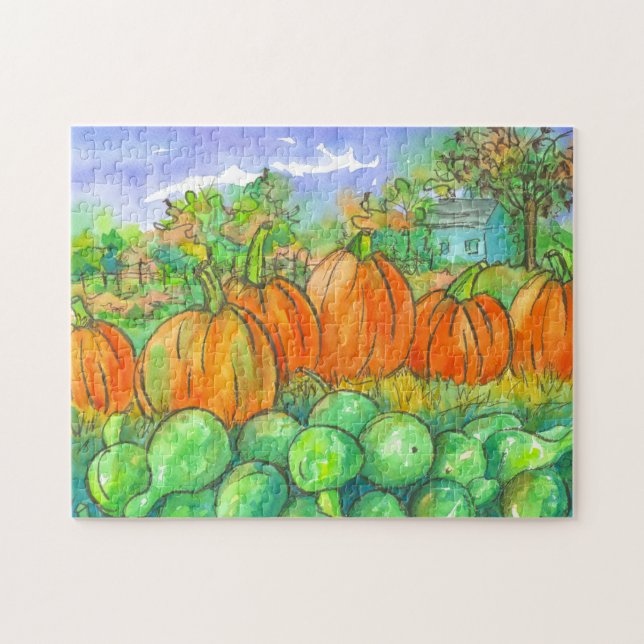 Puzzle Pays Accueil Citrouille Patch Automne Saison (Horizontal)
