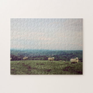 Puzzle Pays de Galles Vue Vintage Paysage Sheep Welsh Hor