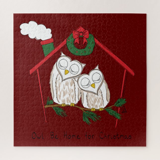 Puzzle Pays de Noël de la chouette de vacances (Vertical)