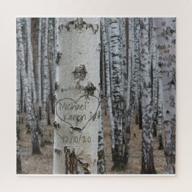 Puzzle Pays personnalisé Noms sculptés rustiques dans le  (Vertical)