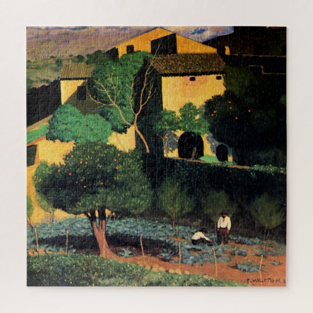 Puzzle Paysage à Cagnes, peinture d'art fin, (Vertical)