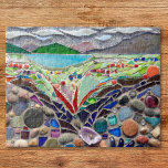 Puzzle Paysage Abstrait coloré<br><div class="desc">Ce puzzle unique est décoré d'une mosaïque paysagère abstraite aux couleurs vives et aux tons de terre.
La mosaïque originale était faite de minuscules morceaux de verre, de galets et d'objets trouvés.
Mosaïque originale © Michele Davies.</div>