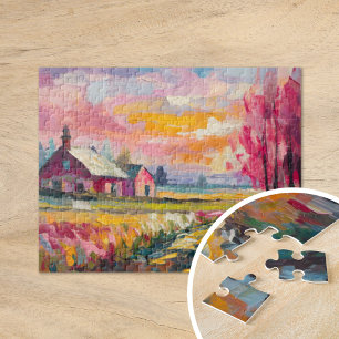 Puzzle Paysage agricole d'automne Art Abstrait moderne