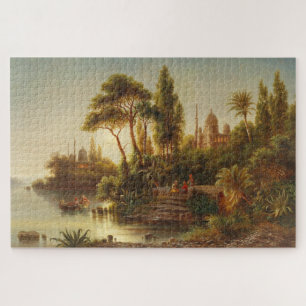 Puzzle Paysage asiatique dans la lumière du soir (Sunset