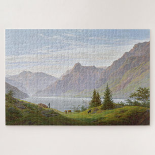 Puzzle Paysage avec lac de montagne par Caspar David F.
