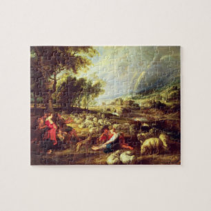 Puzzle Paysage avec l'arc-en-ciel (huile sur la toile)