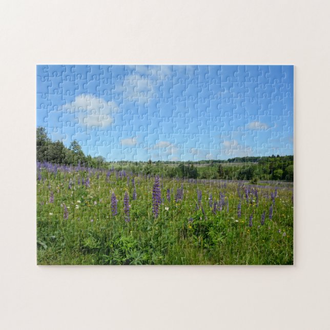 Puzzle Paysage avec lupins - (Horizontal)