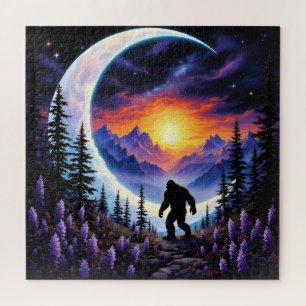 Puzzle Paysage coloré Sasquatch la nuit