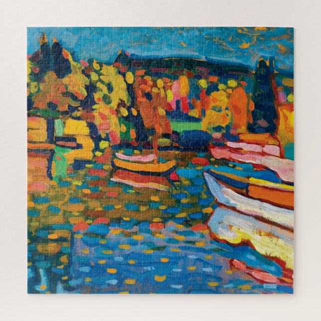 Puzzle Paysage d'automne avec bateaux de Wassily Kandinsk (Vertical)
