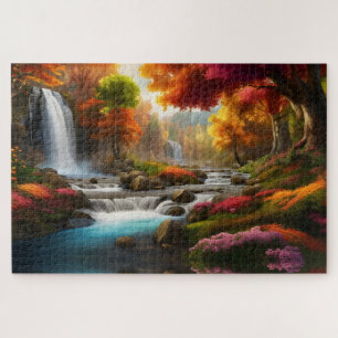 Puzzle Paysage d'automne Cascades dans le parc
