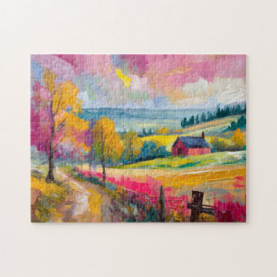 Puzzle Paysage d'automne rural Art Abstrait moderne