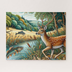 Puzzle Paysage de cerf à queue blanche
