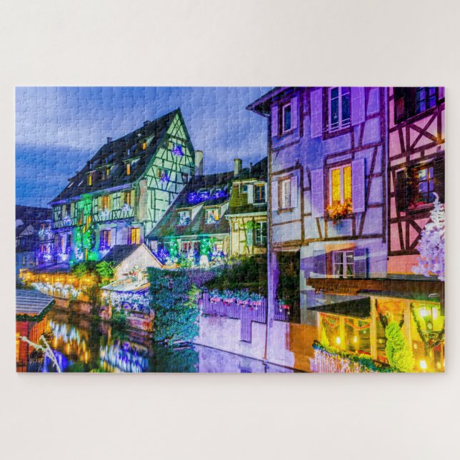 Puzzle Paysage de Colmar avec décorations de Noël (Horizontal)