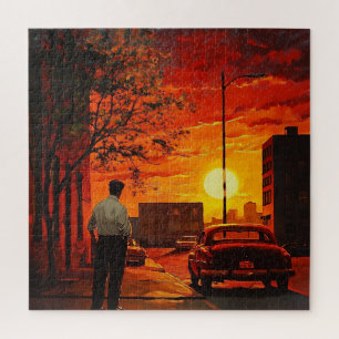 Puzzle Paysage de coucher de soleil de rénovation classiq