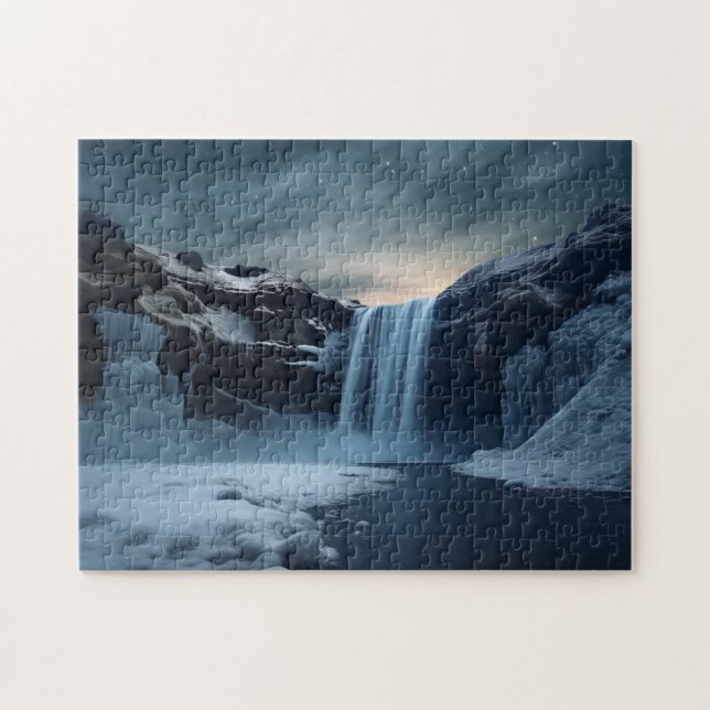 Puzzle Paysage de la cascade en Islande (Horizontal)