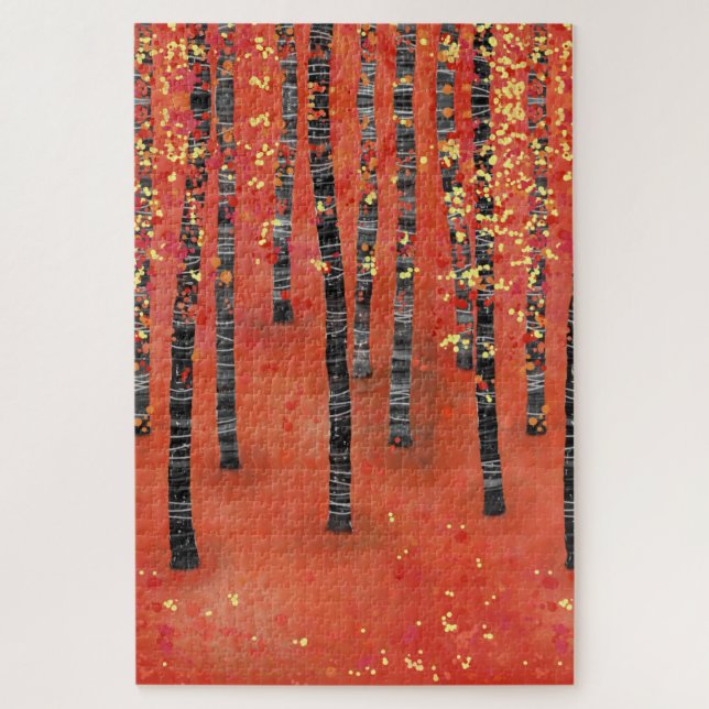Puzzle Paysage de la forêt de Birch (Vertical)