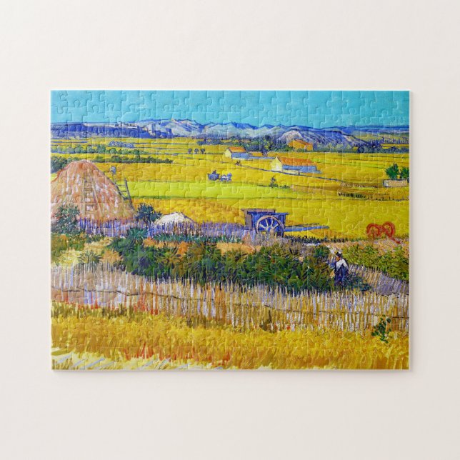 Puzzle Paysage de la récolte avec Blue Cart Vincent Van G (Horizontal)