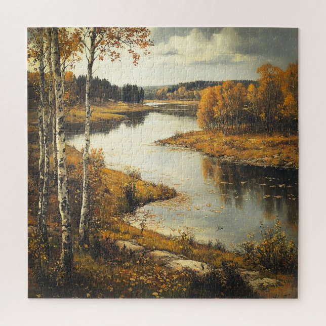 Puzzle Paysage de la rivière d'automne (Vertical)