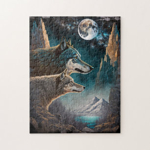 Puzzle Paysage de l'Imaginaire de la Pleine lune des loup