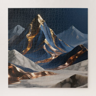 Puzzle Paysage de marbre de la montagne dorée