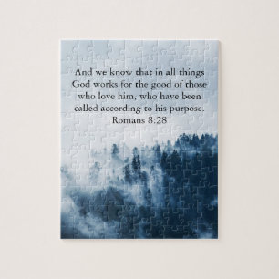 Puzzle Paysage de montagne Bible Verse Romans 8