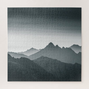 Puzzle Paysage de montagne noir et blanc
