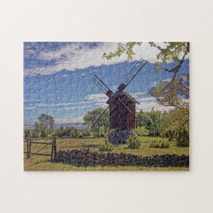 Puzzle Paysage de moulin à vent Estonie île de Saaremaa J