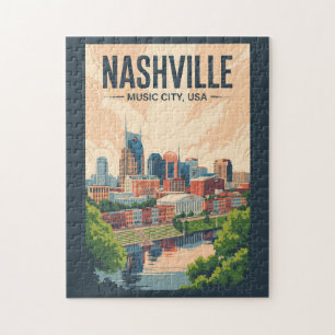 Puzzle Paysage de Nashville Tennessee Voyage Art Vintage
