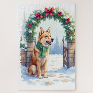 Puzzle Paysage de porte de campagne avec Kelpie australie