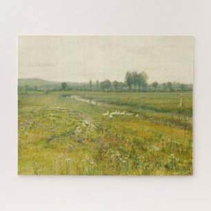Puzzle Paysage de prairie étendu avec oies